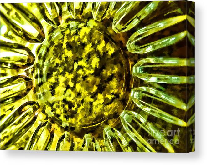 Daisy Canvas Print featuring the photograph Glass Series 1 - Digital Daisy by Nora Martinez