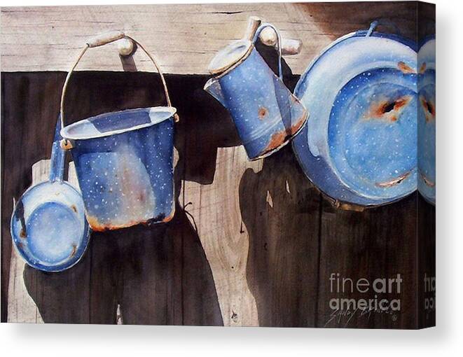 Watercolor Canvas Print featuring the painting Gone To Pot...SOLD by Sandy Brindle