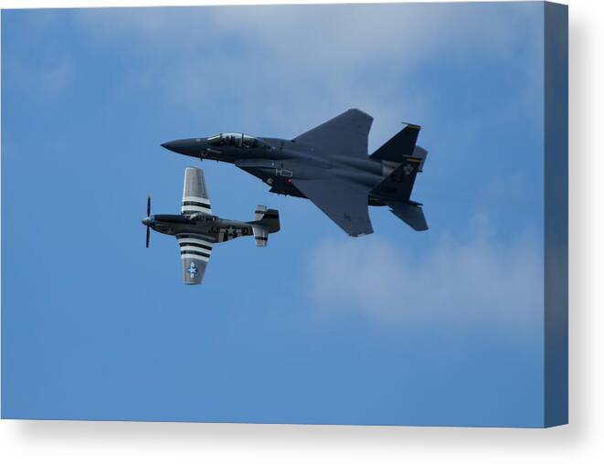 Airplane Canvas Print featuring the photograph Heritage Flyby by Alan Hutchins