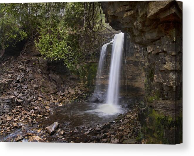 Water Canvas Print featuring the photograph Hilton Falls by Robin Webster