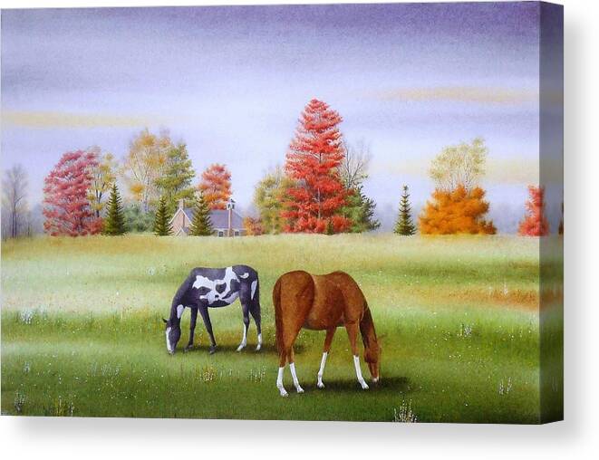 Autumn Canvas Print featuring the painting I love October by Conrad Mieschke