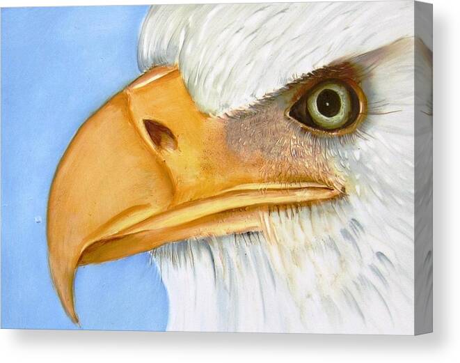 Porcelain Canvas Print featuring the ceramic art Image 1147b Bold Eagle 1 by Wilma Manhardt