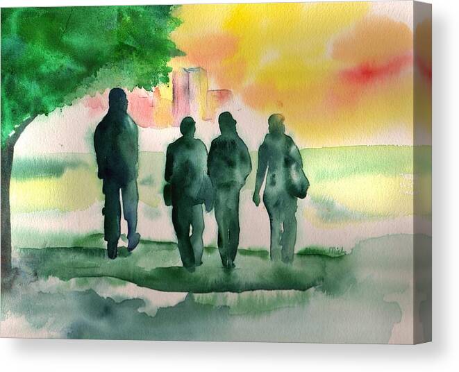 Workers Canvas Print featuring the painting Its Time To Go by Sharon Mick