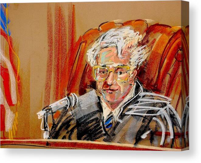Drawings Canvas Print featuring the painting Judge Reynolds by Les Leffingwell