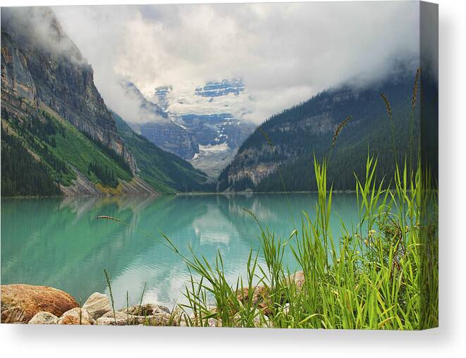 Rocky Mountains Canvas Print featuring the photograph Lake Louise by Betty Eich
