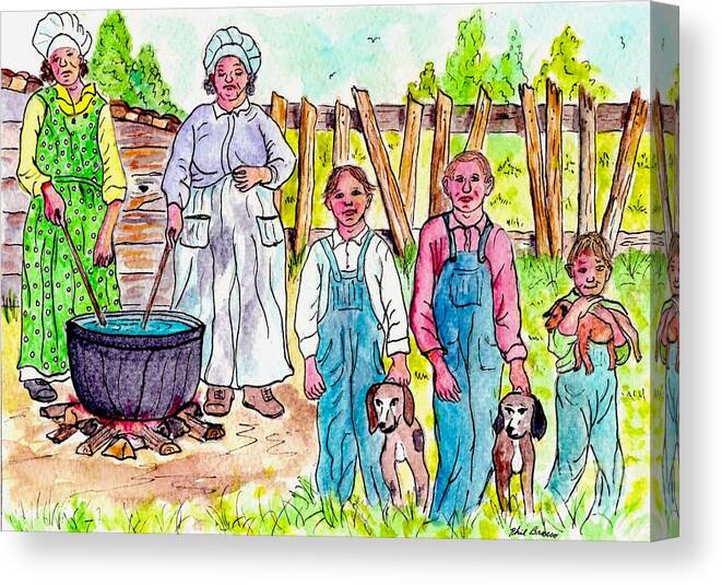 Wash Day Canvas Print featuring the mixed media Laundry Day by Philip And Robbie Bracco