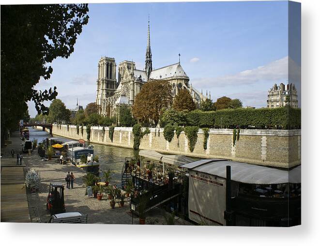 French Canvas Print featuring the photograph Life Along the River Seine by John and Julie Black