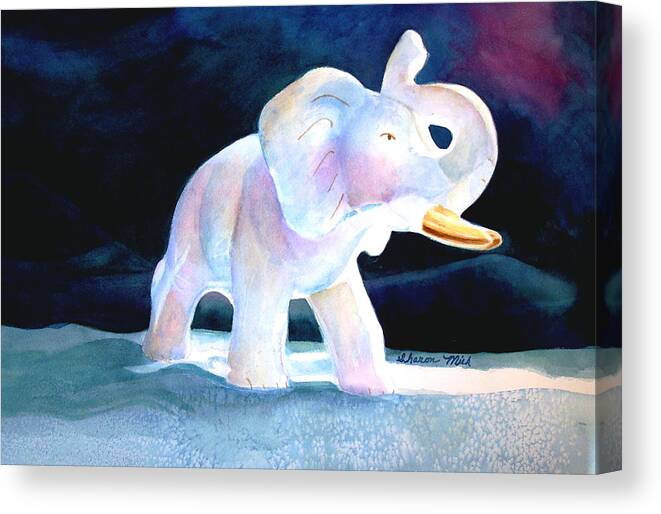 Sharon Mick Canvas Print featuring the painting Mama's White Elephant by Sharon Mick