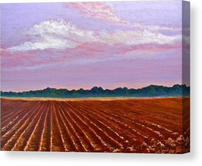 Landscape Canvas Print featuring the painting Mississippi Land and Sky by Jeanette Jarmon