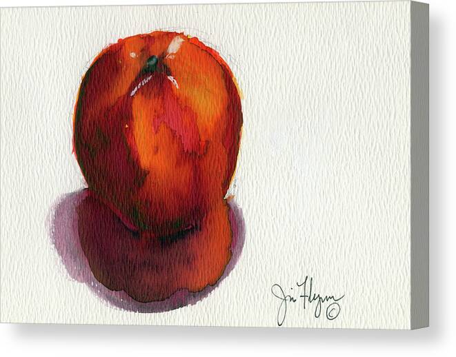 Fruit Canvas Print featuring the painting Nectarine by James Flynn