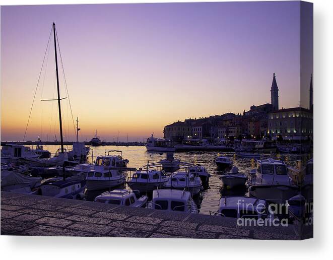 Night Canvas Print featuring the photograph Night in Rovinj by Madeline Ellis