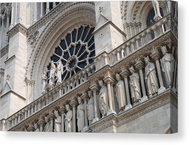 Notre Dame Canvas Print featuring the photograph Notre Dame Details by Jennifer Ancker