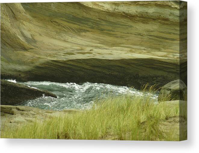 Cape Kiwanda Canvas Print featuring the photograph Ocean Dunes by Jerry Cahill