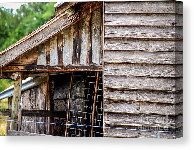 Weathered Canvas Print featuring the photograph Old cottage wall 1 by Fran Woods