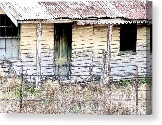 Rural Canvas Print featuring the digital art Old house in Australia by Fran Woods