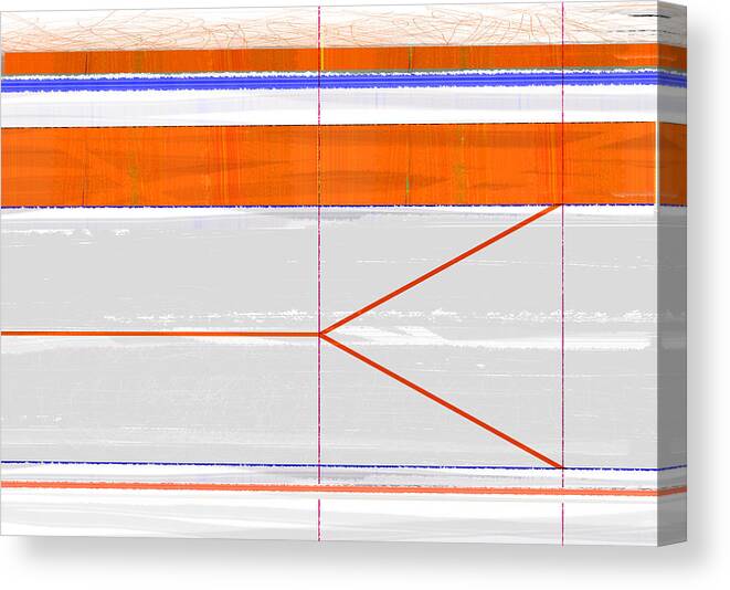 Abstract Canvas Print featuring the painting Orange Triangle by Naxart Studio