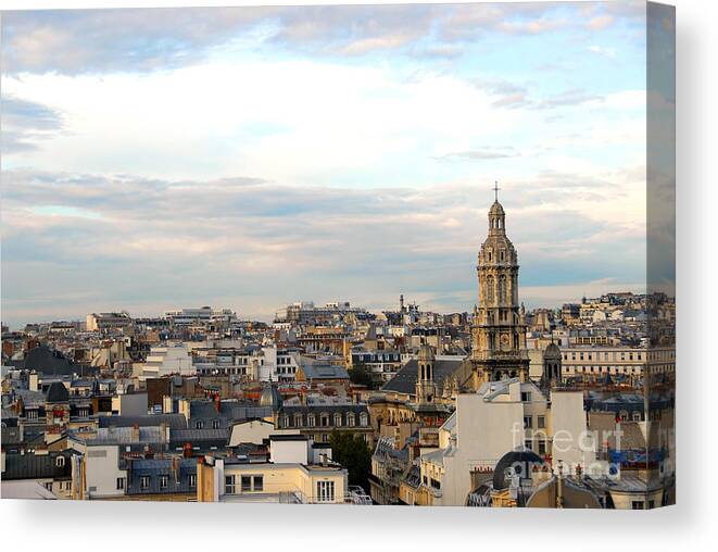 Paris Canvas Print featuring the photograph Paris rooftops 3 by Elena Elisseeva