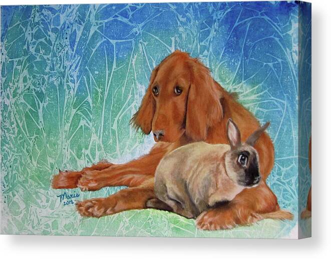 Dog Canvas Print featuring the mixed media Really by Maris Sherwood