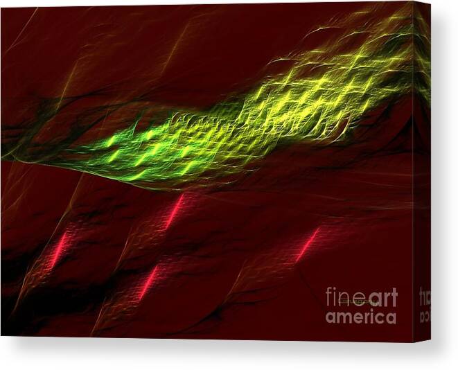 Abstract Canvas Print featuring the digital art Red Highlights by Greg Moores
