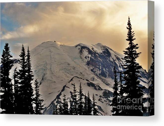 Mountain Canvas Print featuring the photograph Rolling clouds by Frank Larkin