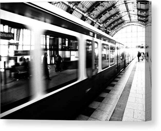 Bahn Canvas Print featuring the photograph S-Bahn Berlin by Falko Follert