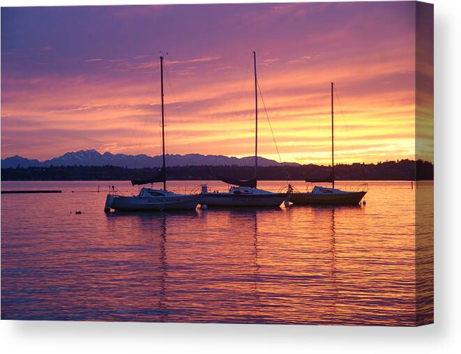 Sunset Canvas Print featuring the photograph Serene Sunset by Michael Merry