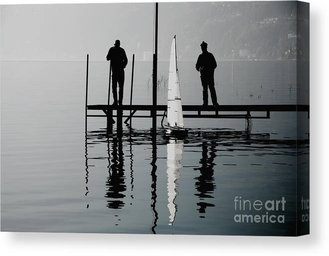 Men Canvas Print featuring the photograph Small sailing boat by Mats Silvan