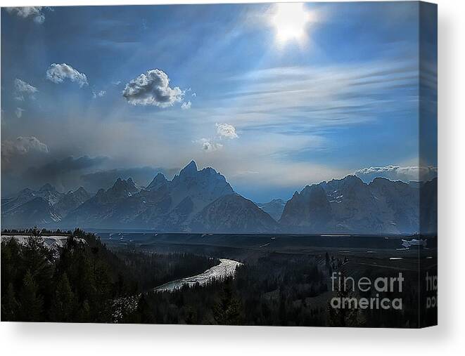 Snake River Overlook Canvas Print featuring the photograph Snake River Overlook by Clare VanderVeen