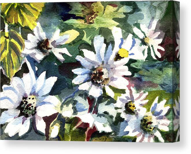 Daisy Canvas Print featuring the painting Spring Daisies by Mindy Newman