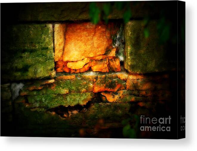 Wall Canvas Print featuring the photograph Stone Wall by Alex Blaha