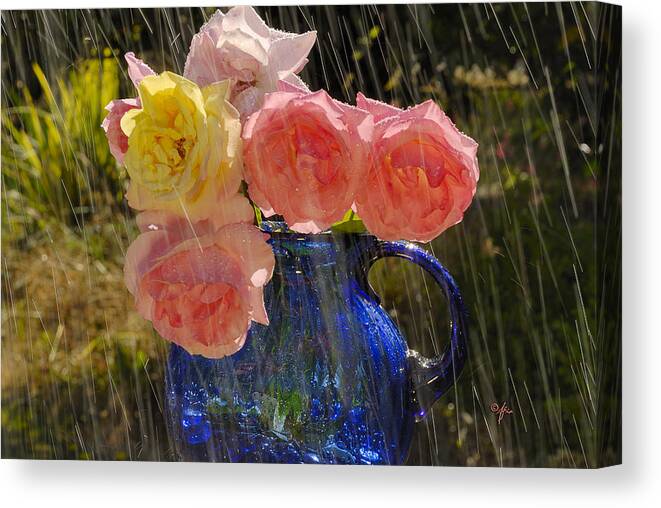 Flowers Canvas Print featuring the photograph Summer Rain by Arthur Fix