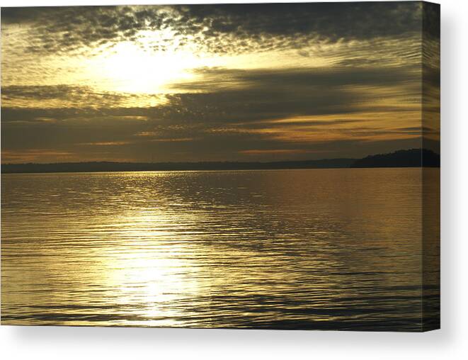 Sunset Canvas Print featuring the photograph Sunset at the Harbor by Jerry Cahill