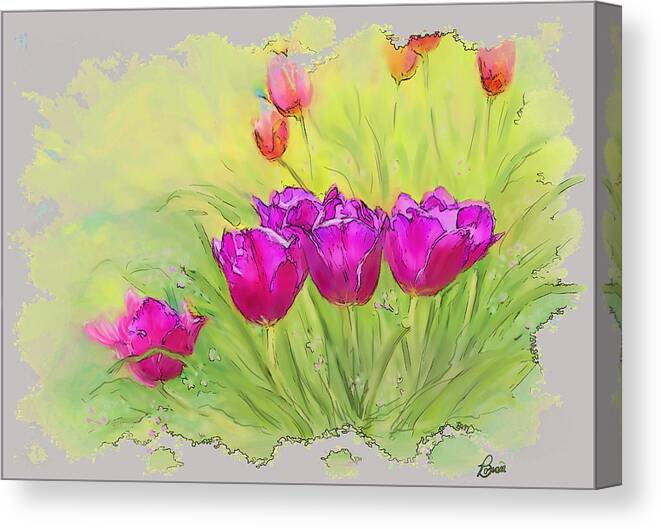 Tulips Canvas Print featuring the photograph Sunshine Tulips by Bonnie Willis