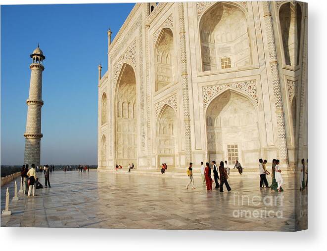 India Canvas Print featuring the photograph Taj Mahal by Jen Bodendorfer