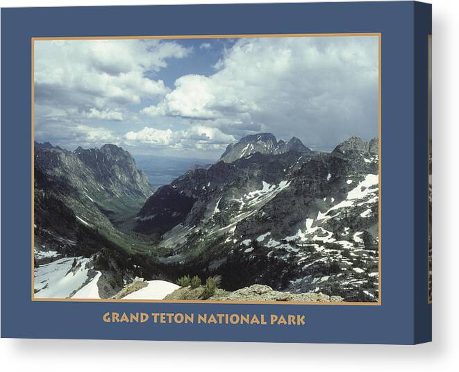 Mountain Scene Tetons Canvas Print featuring the photograph Teton Poster by John Farley