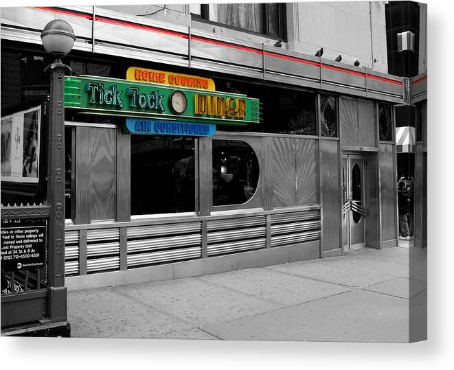 Manhattan Canvas Print featuring the photograph Tick Tock Diner by Andrew Fare