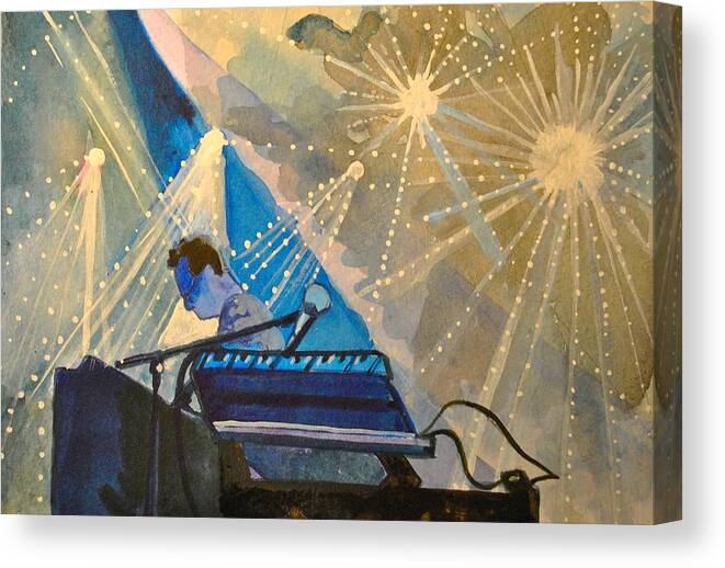 Umphrey's Mcgee Canvas Print featuring the painting Umphre's Mcgee at the Pony by Patricia Arroyo