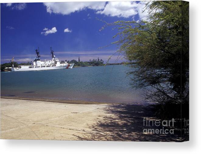 Maritime Canvas Print featuring the photograph U.s. Coast Guard Cutter Jarvis Transits by Michael Wood