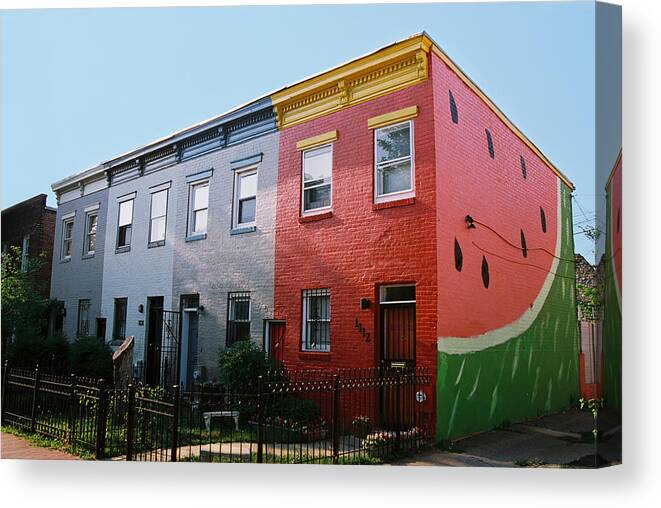 House Canvas Print featuring the photograph Watermelon House by Claude Taylor