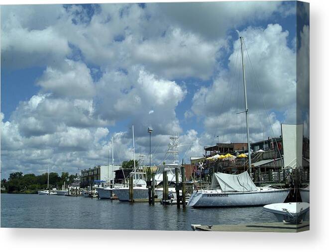 Boats Canvas Print featuring the photograph Waterside by Ralph Jones