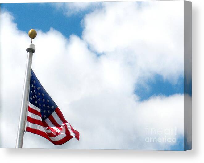 Flag Canvas Print featuring the photograph When Shall Truth Set Us Free? by Rory Siegel