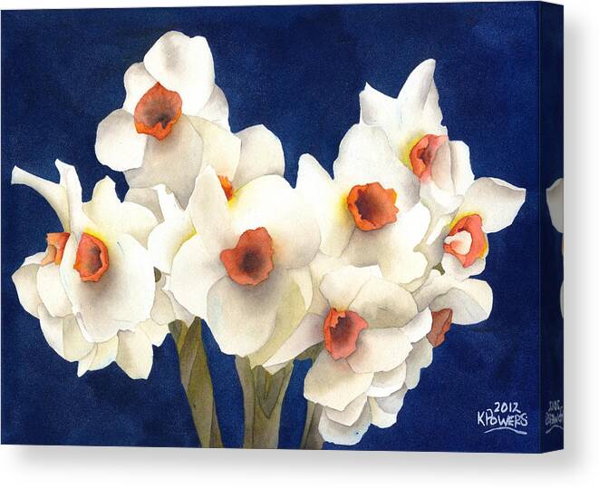 White Canvas Print featuring the painting White Bouquet by Ken Powers