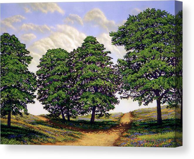 Frank Wilson Canvas Print featuring the painting Wild Flower Path by Frank Wilson