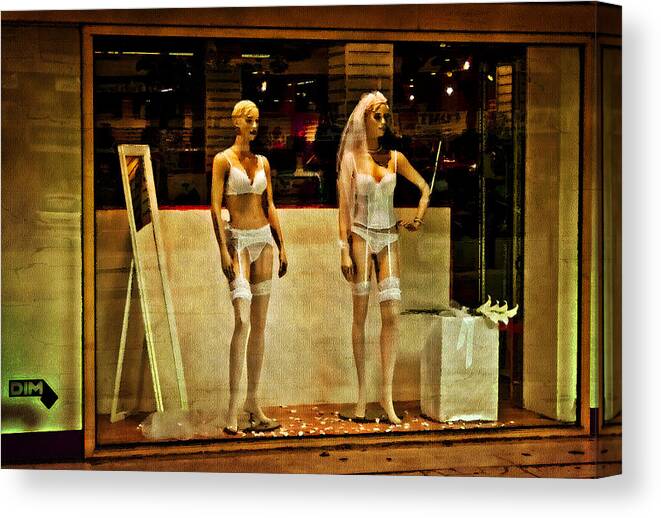 Mannequins Canvas Print featuring the photograph Window Display 3 by Jim Painter