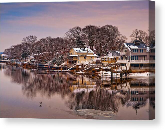 Sea. Seascape Canvas Print featuring the photograph Winter Cove by Robin-Lee Vieira