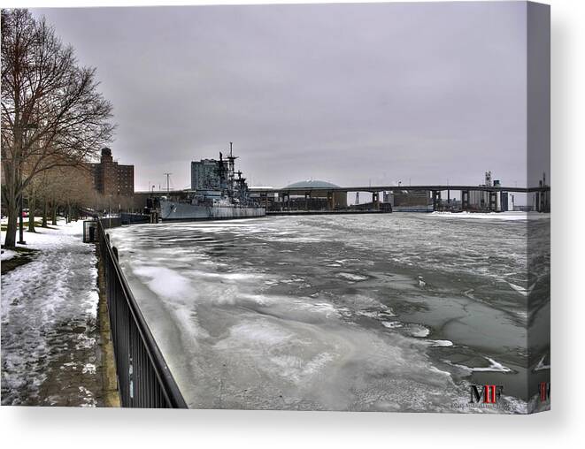 Buffalo Canvas Print featuring the photograph 02 Winter Waters Still Warm by Michael Frank Jr