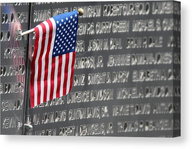 9-11 Canvas Print featuring the photograph 9 11 Memorial Rocky Point New York #1 by Bob Savage