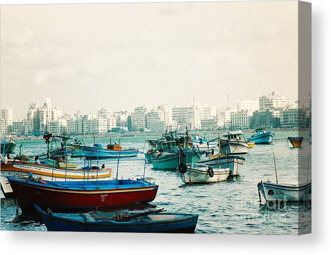 Alexandria Canvas Print featuring the photograph Alexandrian Harbour #1 by Cassandra Buckley