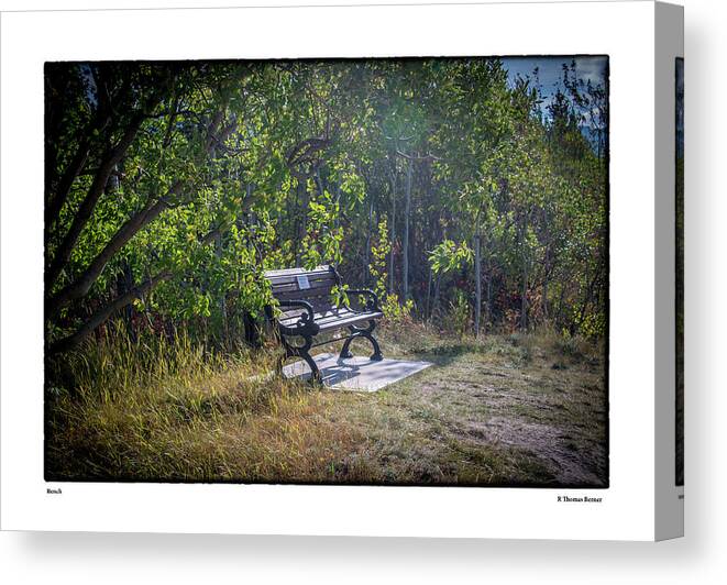 Bench Canvas Print featuring the photograph Bench #1 by R Thomas Berner