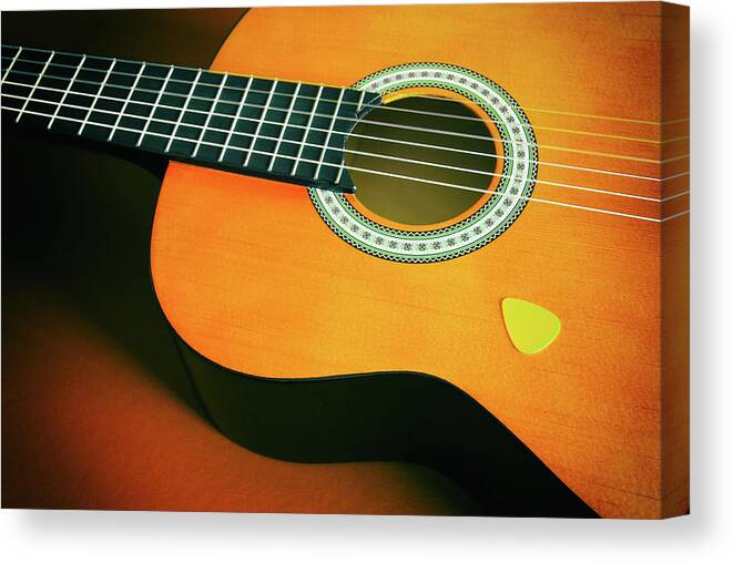 Acoustic Canvas Print featuring the photograph Classic Guitar #1 by Carlos Caetano